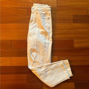 NWT American Eagle White Distressed Mom Jeans